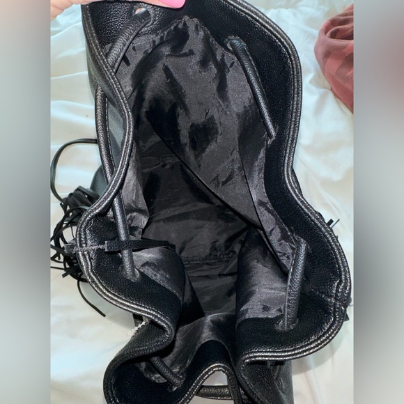 NWOT Victorias Secret Leather Fringe Backpack - Picture 7 of 7